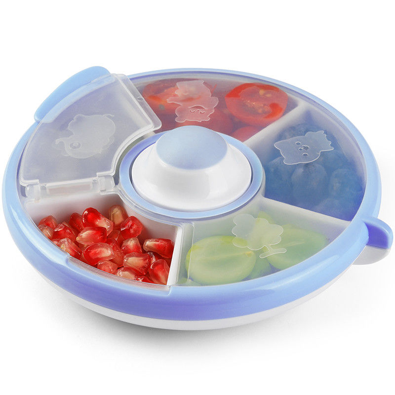 Anak-anak PP Plastik Piring Makanan Ringan Terbagi Bebas BPA 5 Kompartemen Besar Obat Pill Organiser