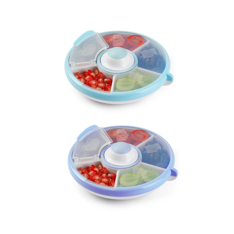 Anak-anak PP Plastik Piring Makanan Ringan Terbagi Bebas BPA 5 Kompartemen Besar Obat Pill Organiser