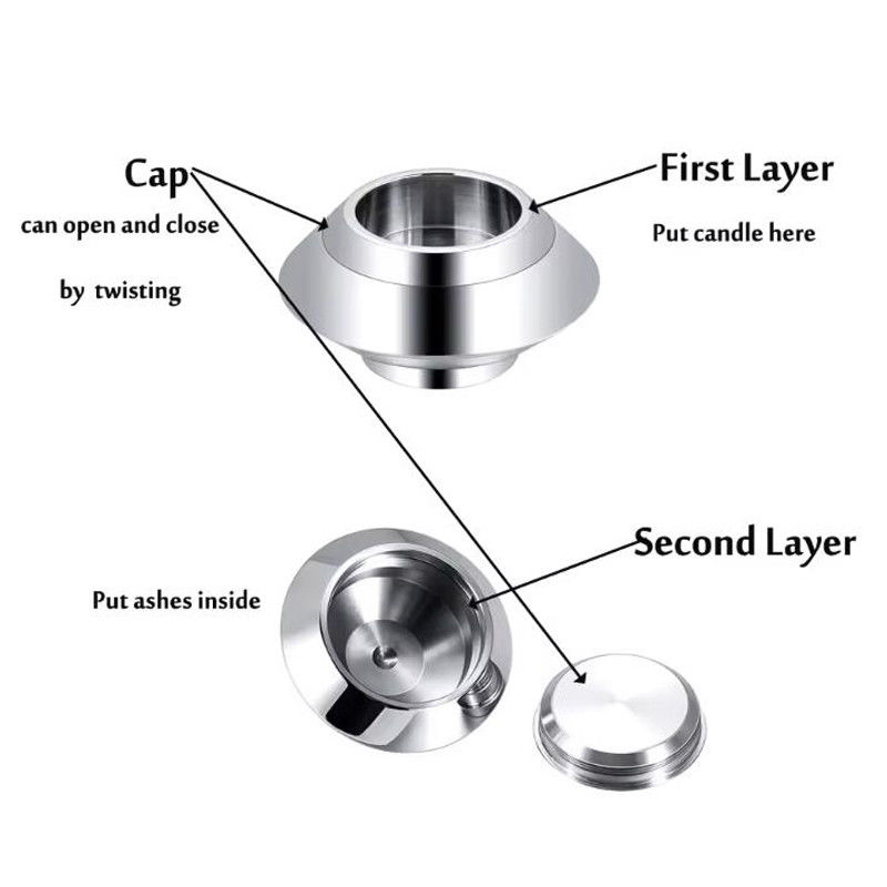 Custom Aluminium CNC Machining Part Cremation Urn Memorial Souvenir Candle Holder Ashes Locket Gratis Logo Ukiran