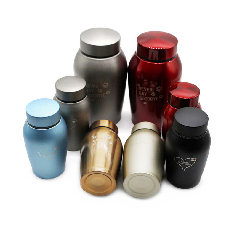 Custom Aluminium CNC Machining Part Memorial Jar Kucing Anjing Perlengkapan Pemakaman Disegel Stainless Steel Pet Urn