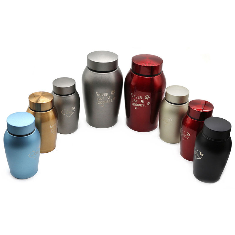 Custom Aluminium CNC Machining Part Memorial Jar Kucing Anjing Perlengkapan Pemakaman Disegel Stainless Steel Pet Urn